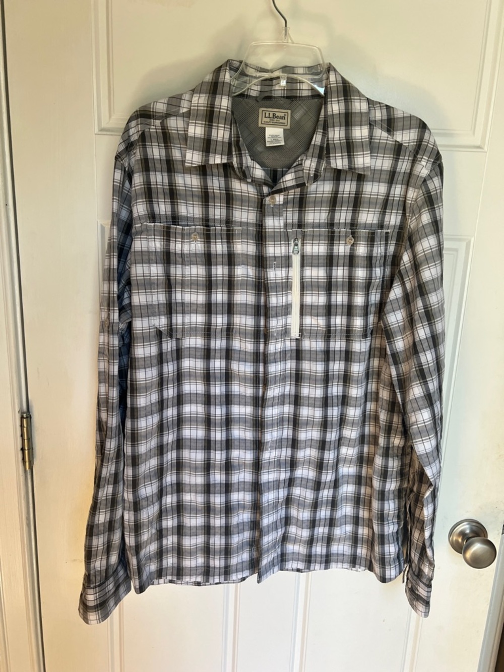 L.L. Bean herb green (grayish) Plaid Button-Down Shirt